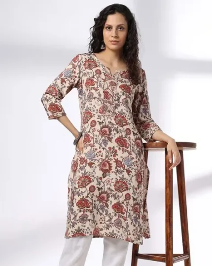 Women Floral Print Straight Kurta